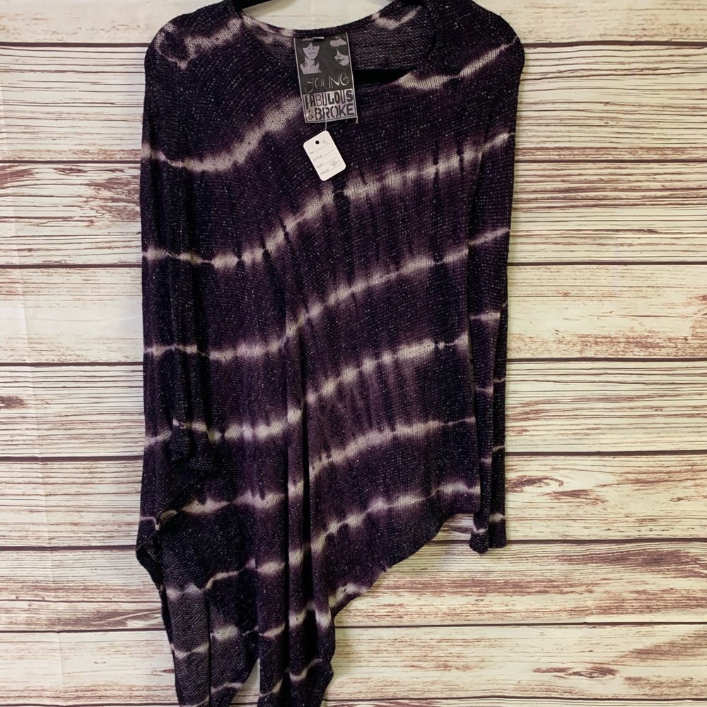 Young fabulous and broke purple over sized sweater